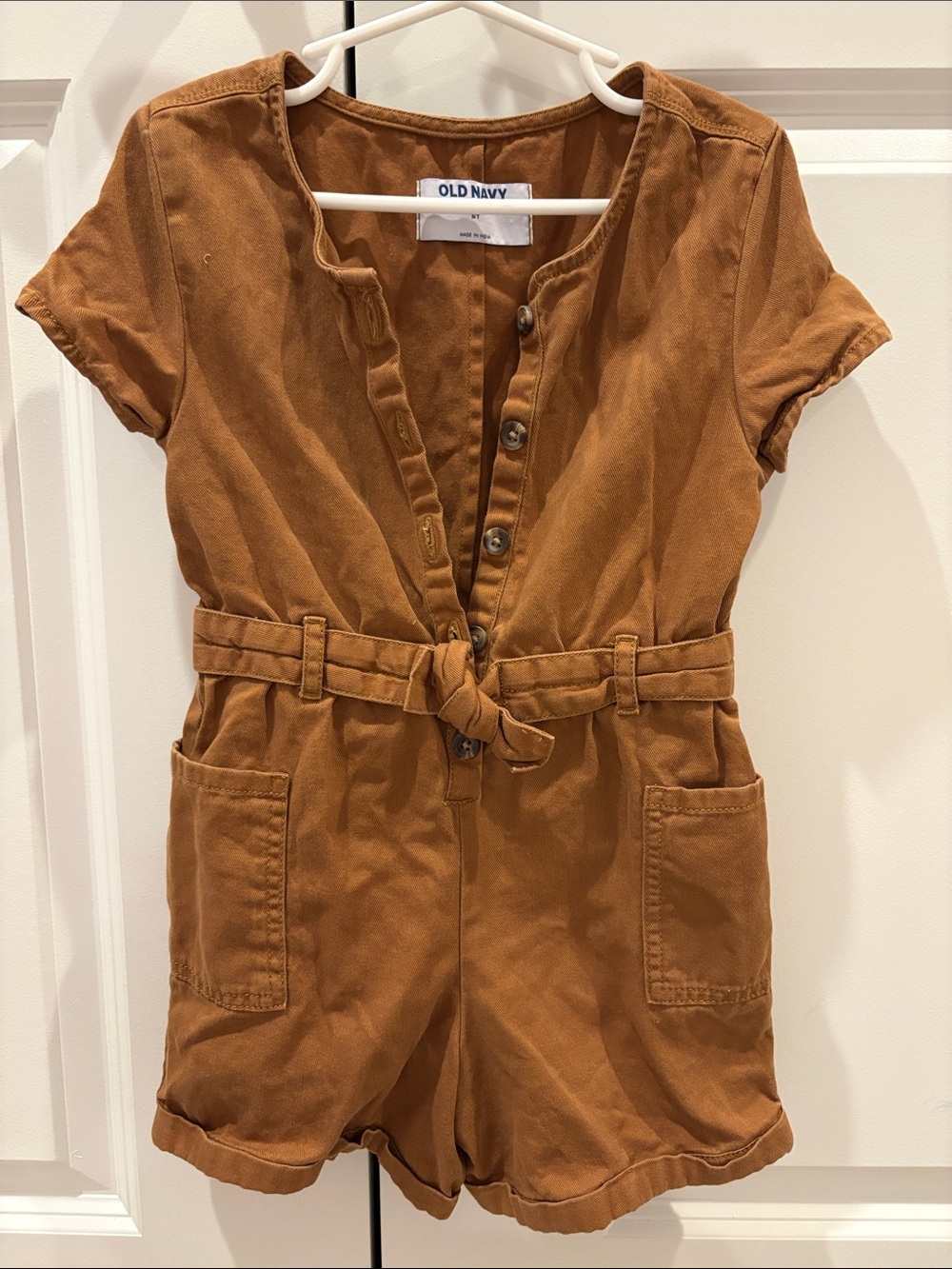 Old Navy Girls' One-Piece Romper with Tie Belt